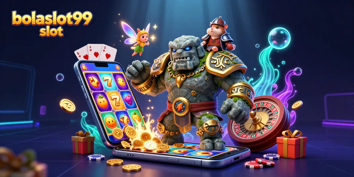 Play the colorful bolaslot99 slot game featuring ancient golem and magical elements.