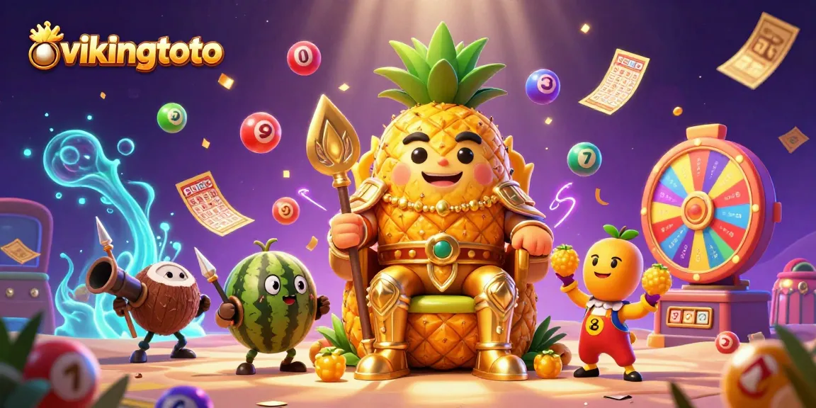 Mencoba vikingtoto dengan visual menarik dari raja nanas emas dan elemen slot online yang dinamis.