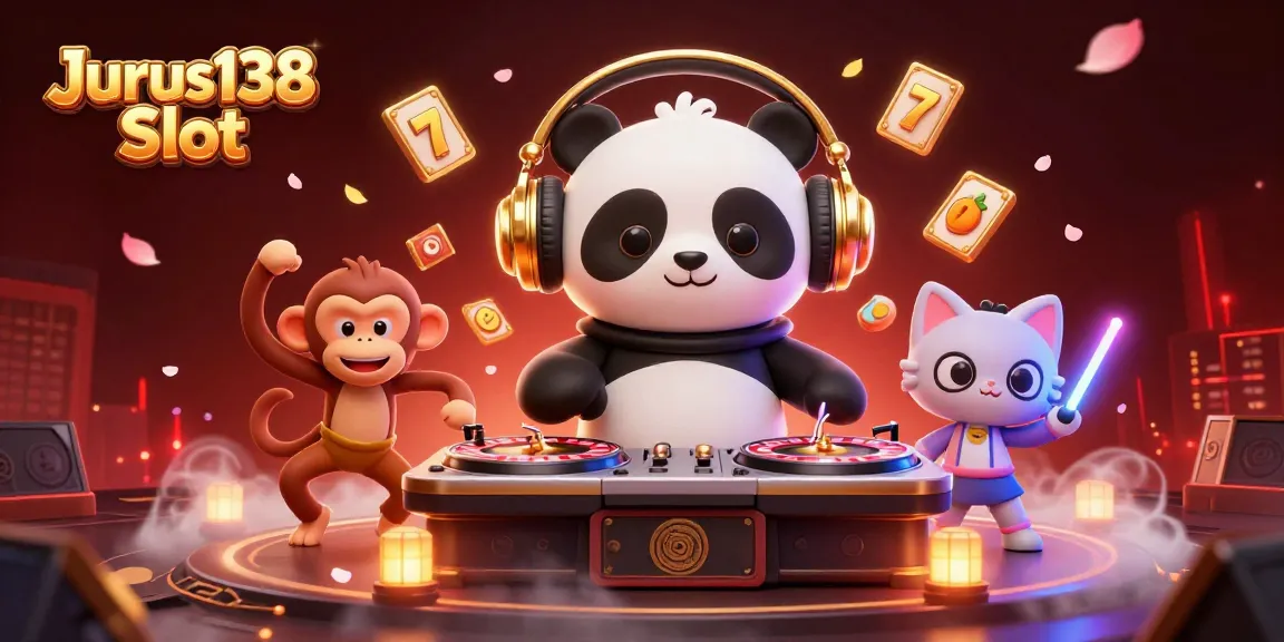 Experience the excitement of Jurus138 Slot with vibrant characters in a dynamic casino scene.